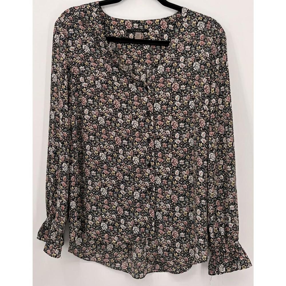 Floral Print Blouse Long‎ Sleeve Medium Lightweight Fabric Tahari